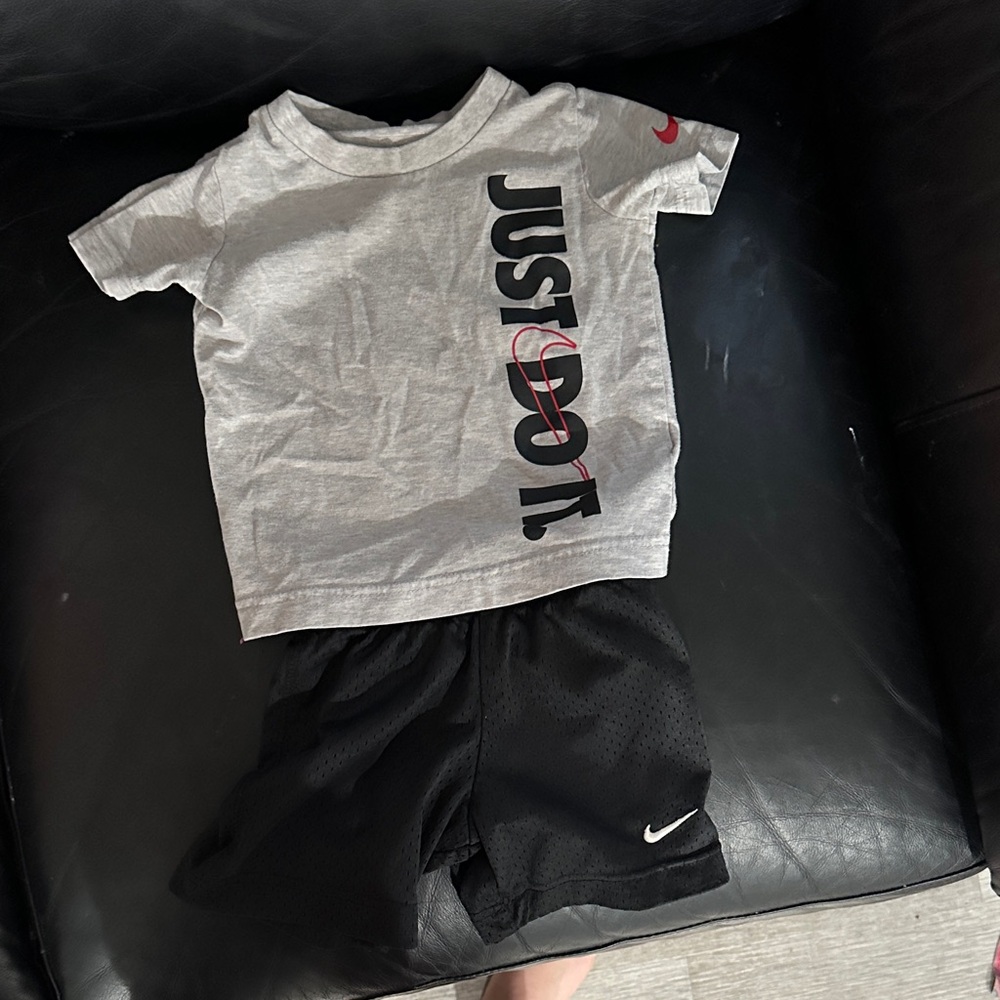 Nike Gray Tee and Black Shorts Set